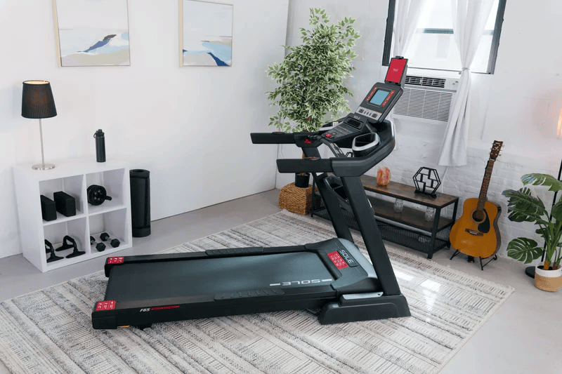 SOLE F65 Treadmill in a living room.