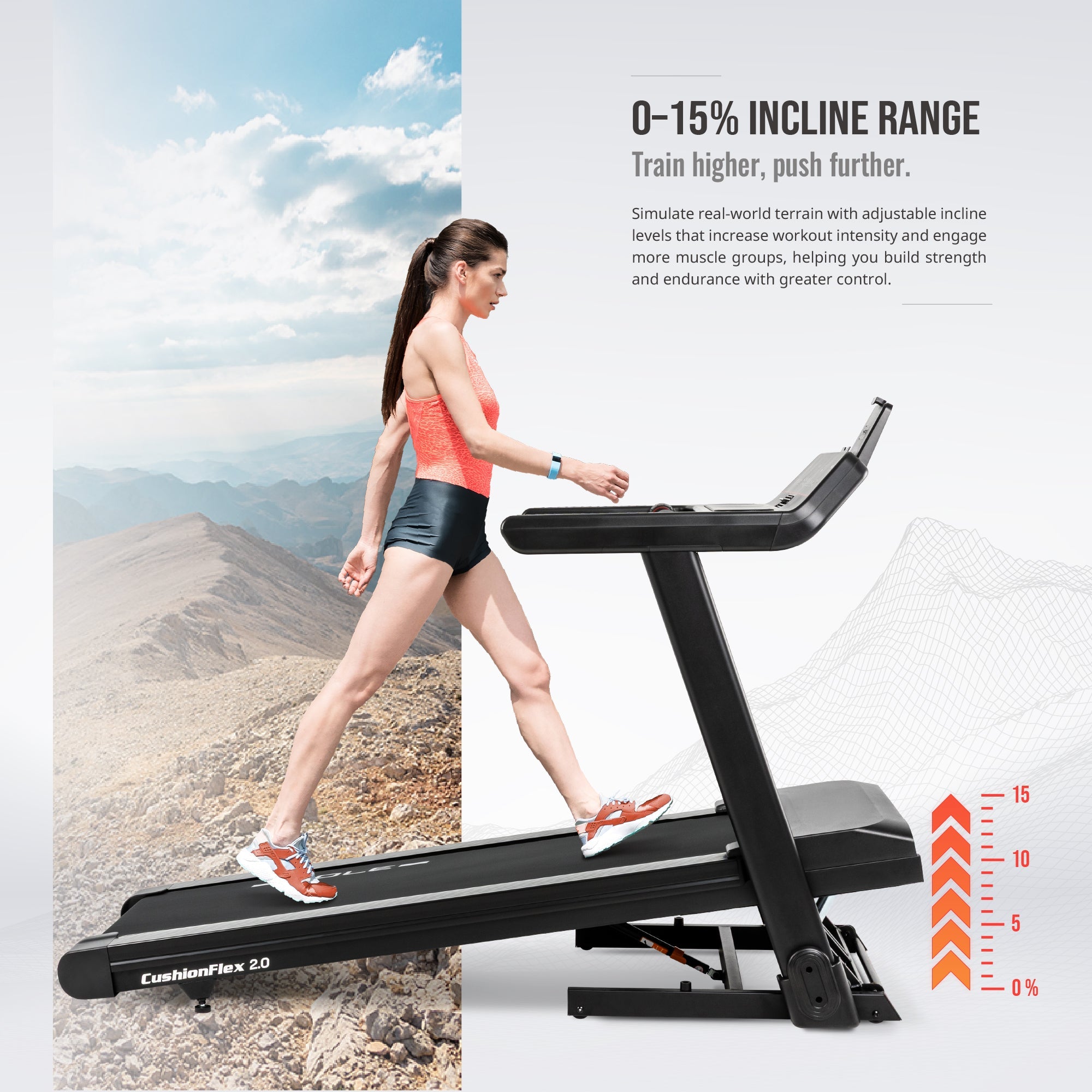 SOLE F65 Treadmill feature infographic