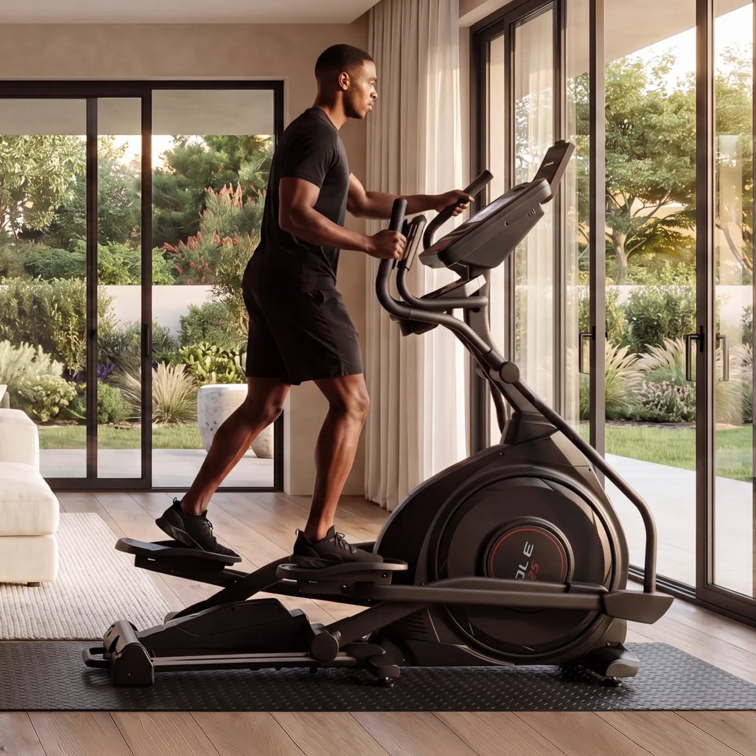 SOLE E25 Elliptical in a home setting