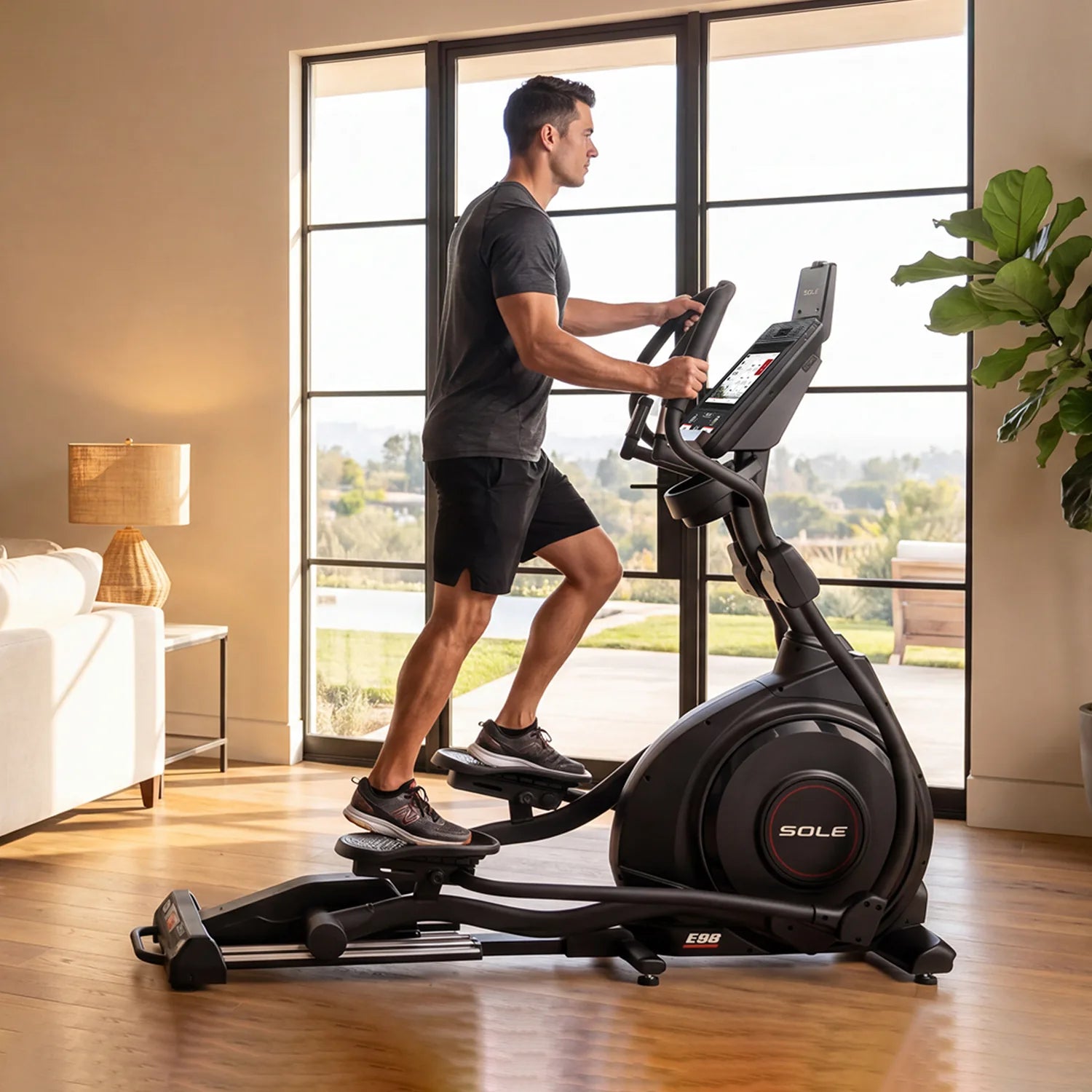 SOLE E98 Elliptical in a home setting
