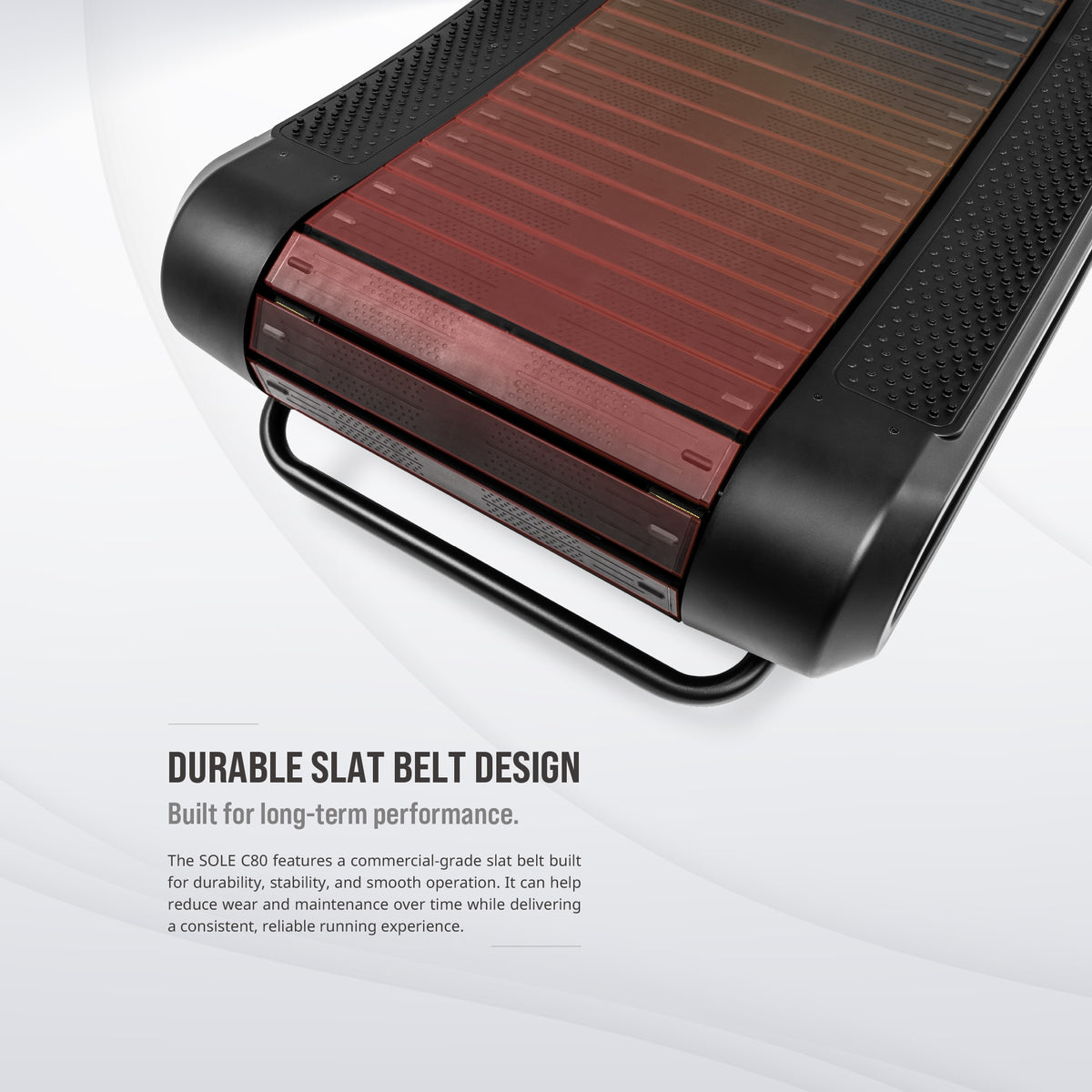 SOLE C80 Treadmill feature and specification infographic
