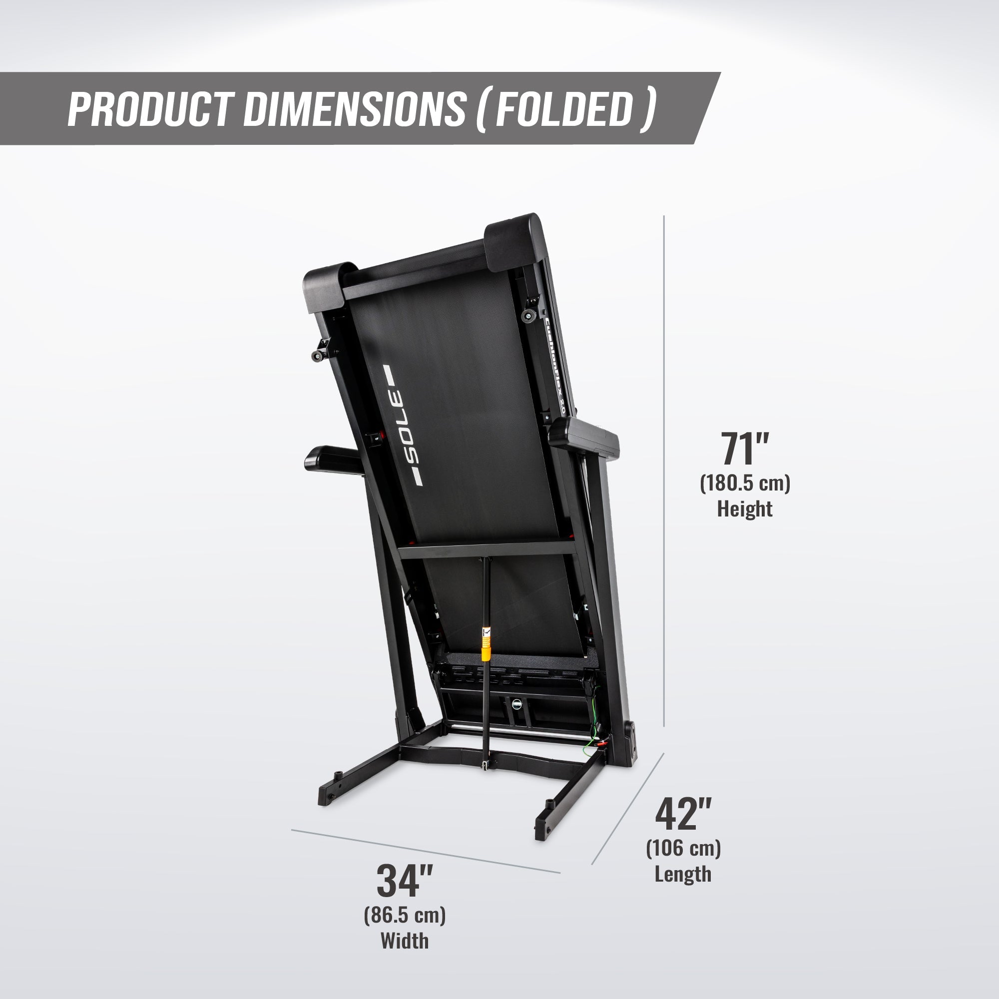 SOLE F63 Treadmill feature infographic