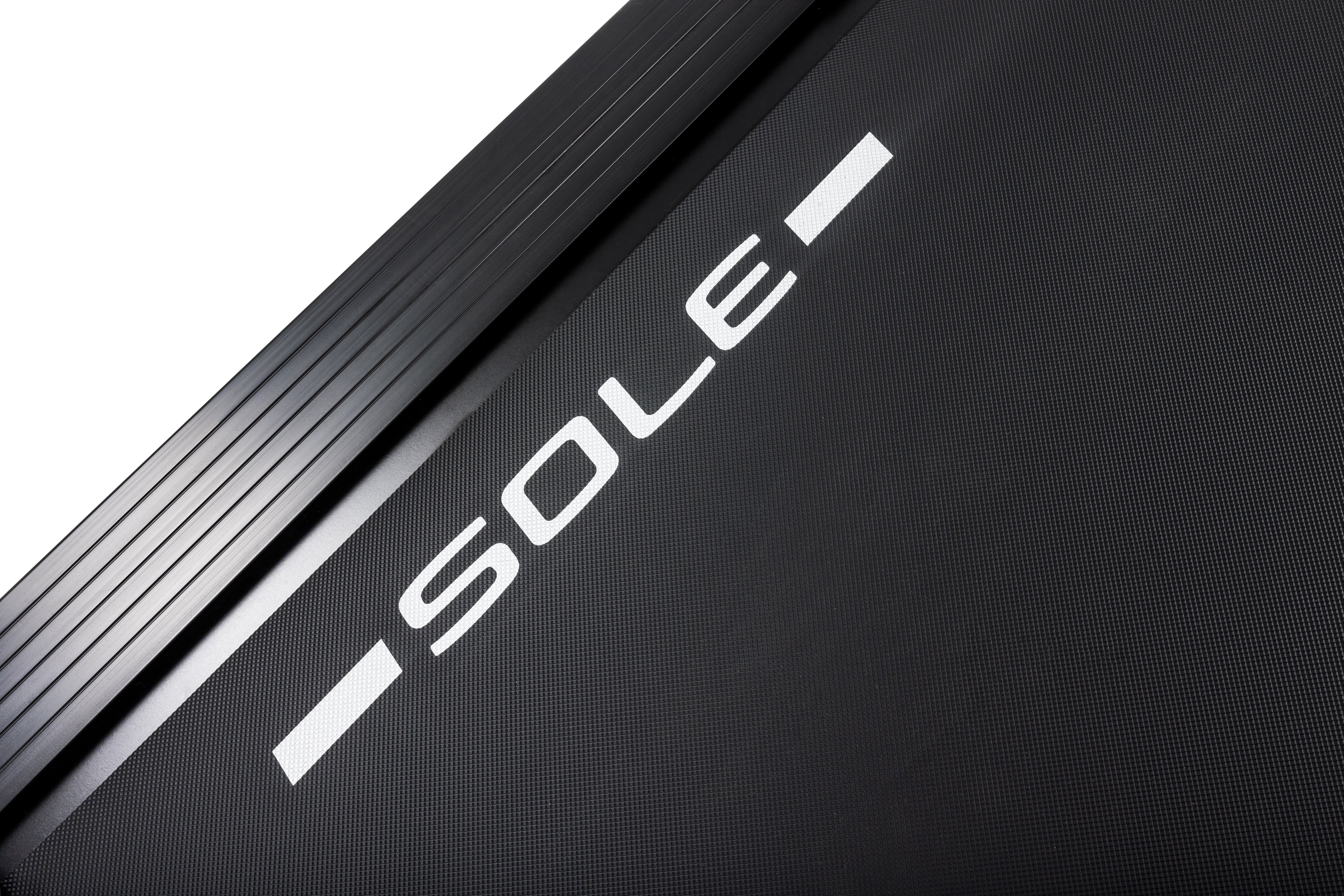 Sole F63 Treadmill running surface belt close-up.