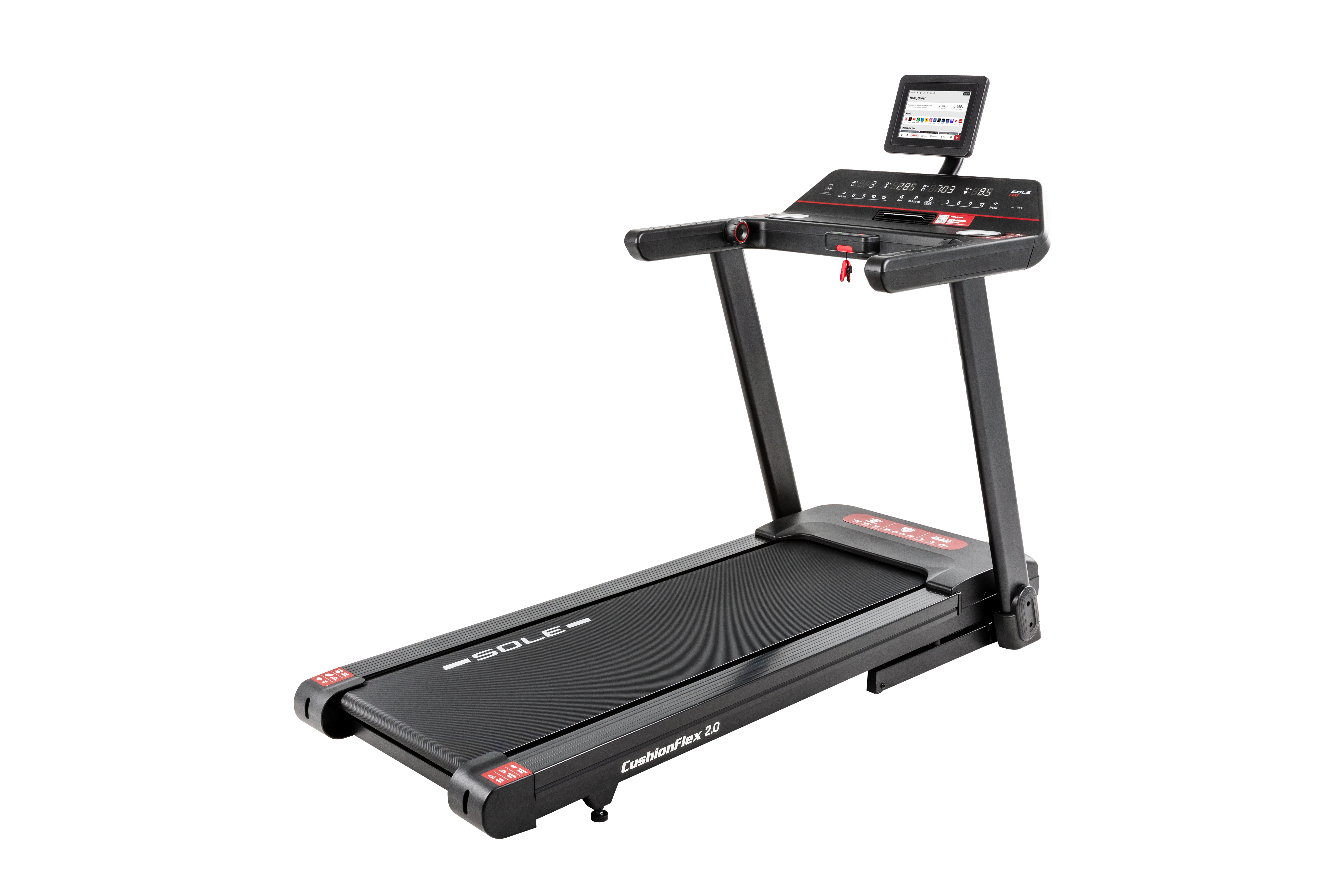 Sole F80 Treadmill with a digital display on a white background