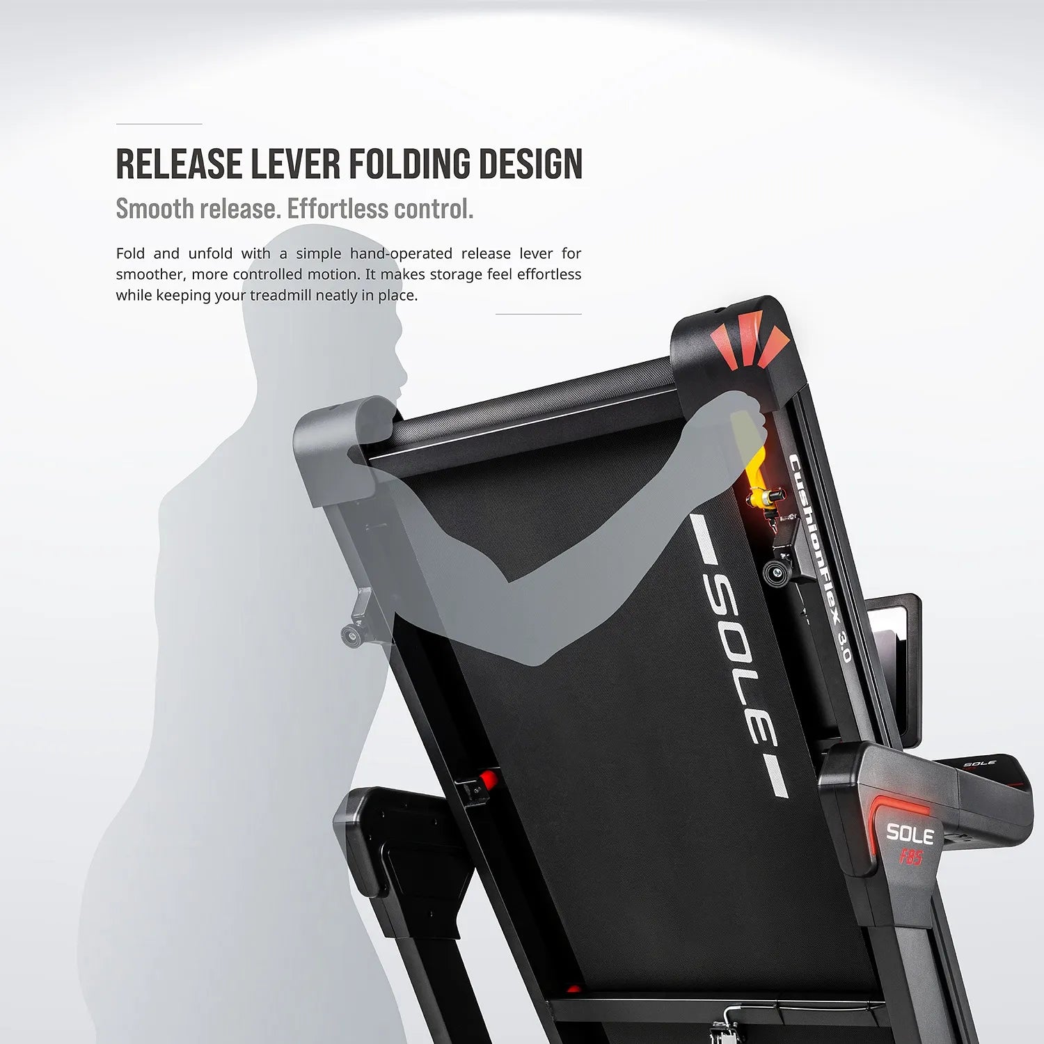 Release-lever folding design — fold and unfold with a simple hand-operated lever for smooth, controlled, effortless storage.